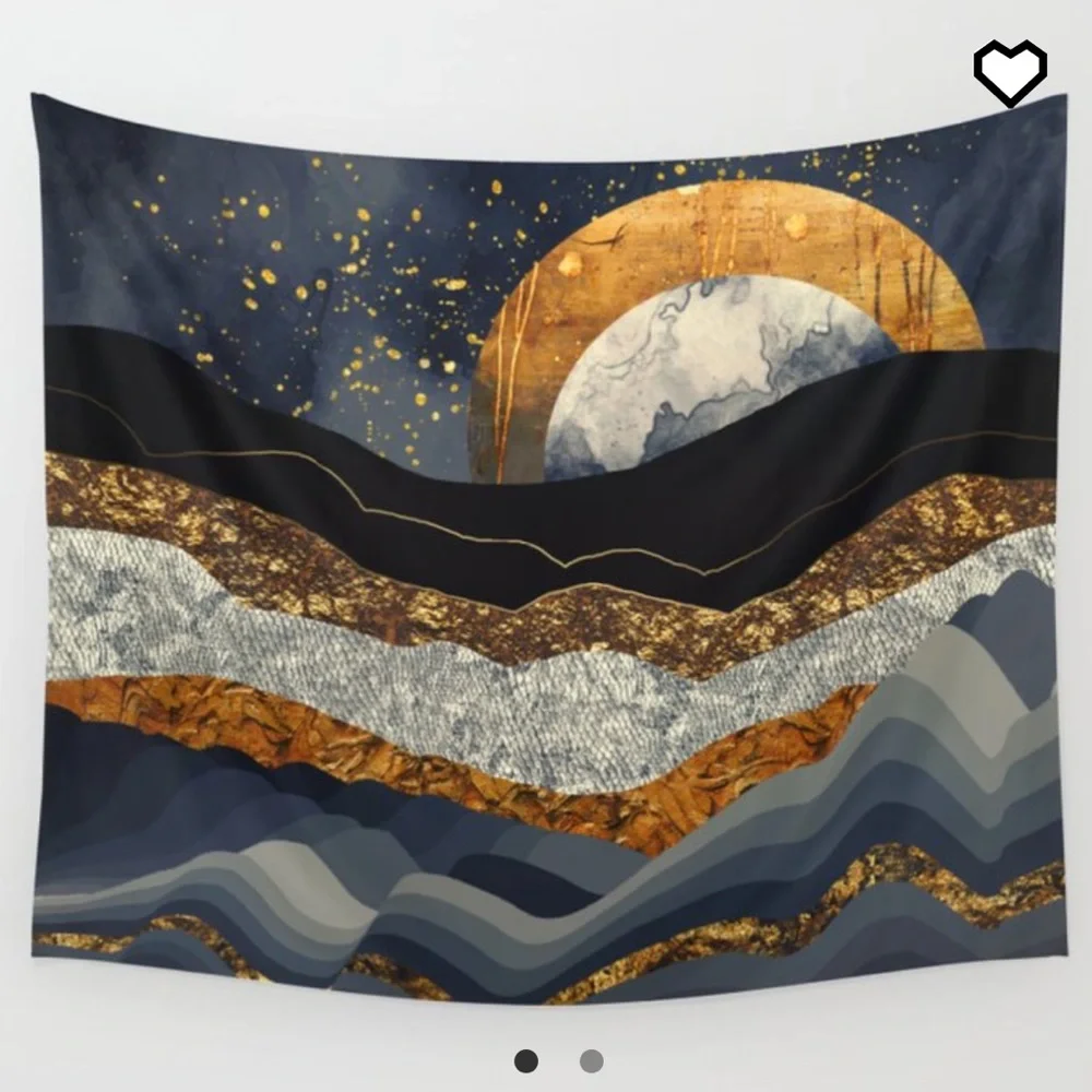 Metallic Mountains Wall Tapestry